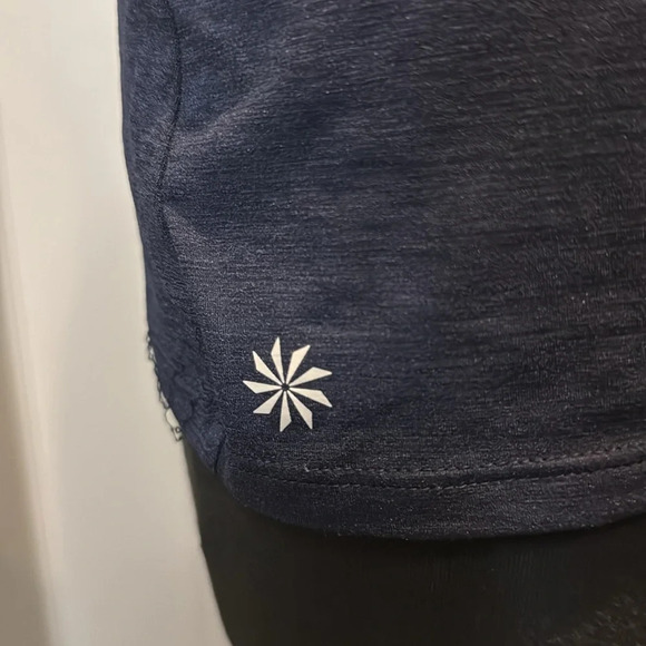 Athleta Women’s Small Tank Top Back Cutout Pink Stripe - Picture 2 of 6